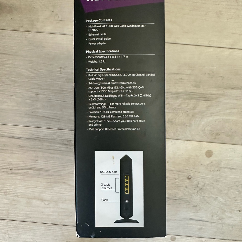 Netgear C6900 AC1900 Nighthawk Wifi Cable Modem Router - Picture 2 of 4